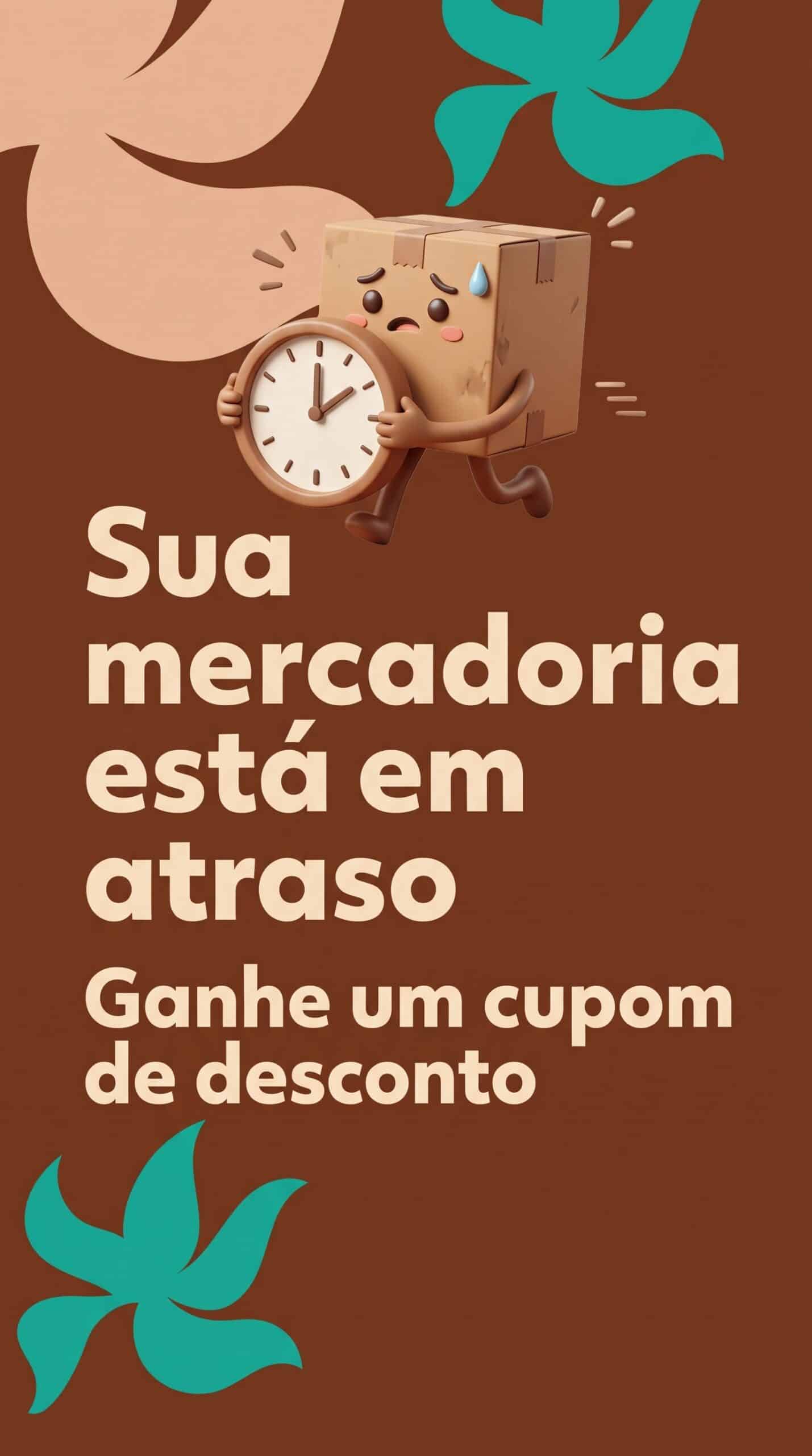 Ilustração de caixa de entrega com um relógio, representando o pedido em andamento